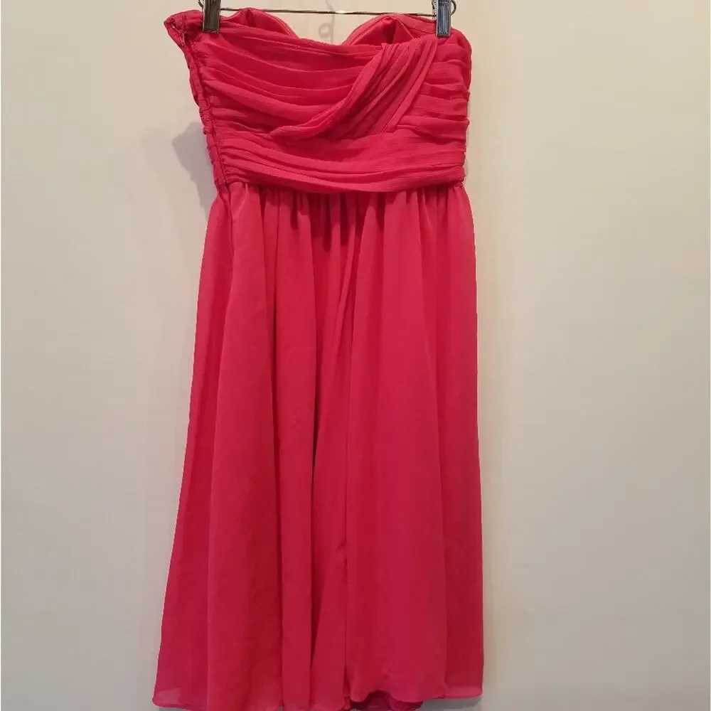 H&M Pink Strapless‎ Dress Hot Pink Party Dress Size 6